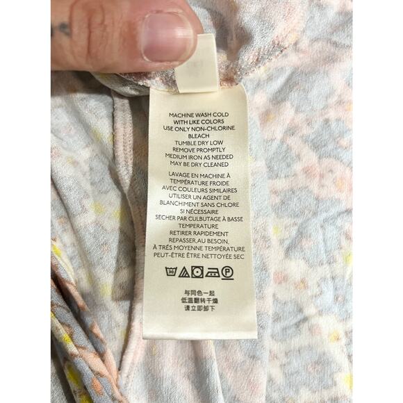 NWT Free People Rhetta Floral Long Sleeve Mini Wrap Dress Light Combo Women's L - Picture 5 of 5